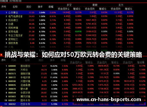 挑战与荣耀：如何应对50万欧元转会费的关键策略
